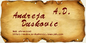 Andreja Dušković vizit kartica